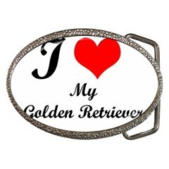 I Love My Golden Retriever Belt Buckle by mydogbreeds