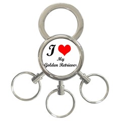 I Love My Golden Retriever 3-ring Key Chain