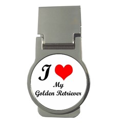 I Love My Golden Retriever Money Clip (round) by mydogbreeds