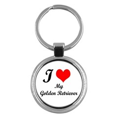 I Love My Golden Retriever Key Chain (round)