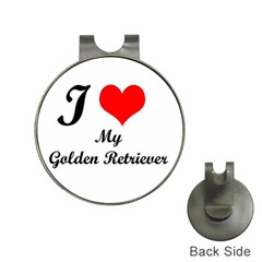 I Love My Golden Retriever Golf Ball Marker Hat Clip by mydogbreeds