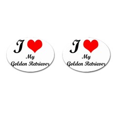 I Love My Golden Retriever Cufflinks (oval)