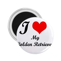 I Love Golden Retriever 2 25  Magnet