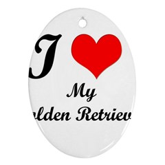 I Love Golden Retriever Ornament (oval)