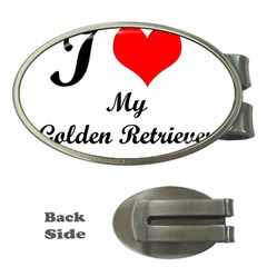 I Love Golden Retriever Money Clip (oval)