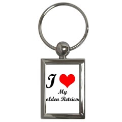 I Love Golden Retriever Key Chain (rectangle) by mydogbreeds