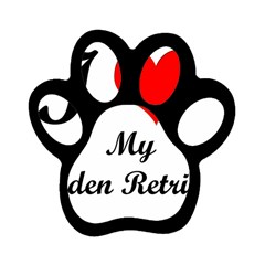 I Love Golden Retriever Magnet (paw Print)