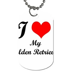 I Love Golden Retriever Dog Tag (one Side) by mydogbreeds