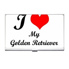 I Love Golden Retriever Business Card Holder by mydogbreeds