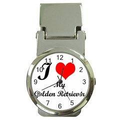 I Love Golden Retriever Money Clip Watch by mydogbreeds