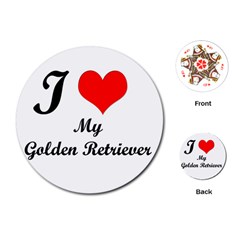 I Love Golden Retriever Playing Cards (round) by mydogbreeds