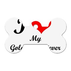 I Love Golden Retriever Dog Tag Bone (one Side) by mydogbreeds