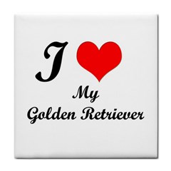 I Love Golden Retriever Face Towel by mydogbreeds