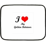 I Love Golden Retriever Mini Fleece Blanket 35 x27  Blanket