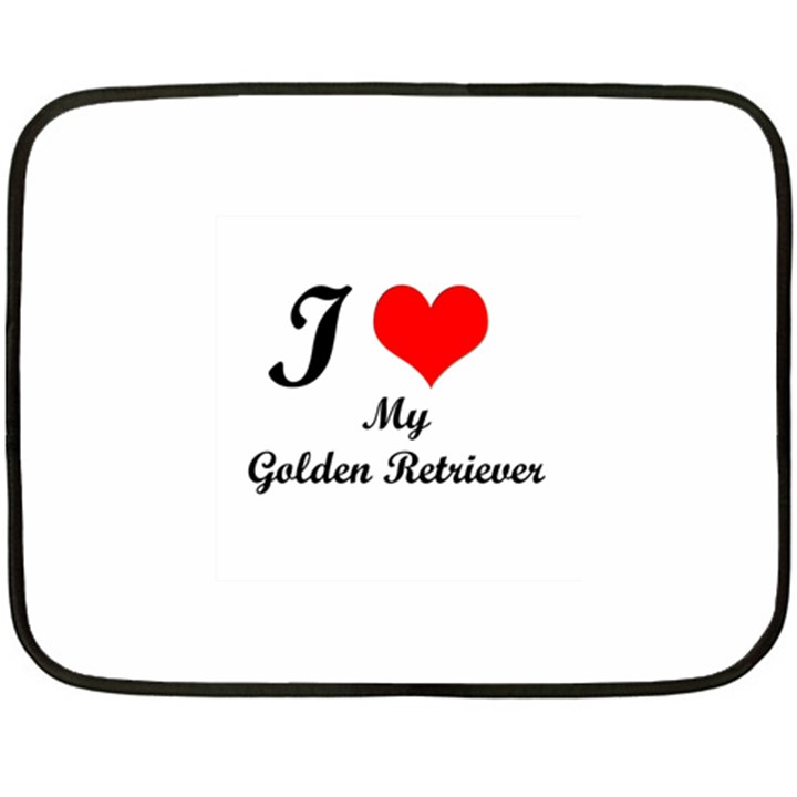 I Love Golden Retriever Mini Fleece Blanket