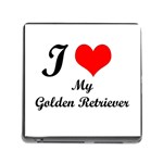 I Love Golden Retriever Memory Card Reader (Square) Front