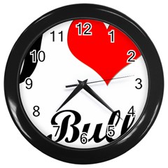 I-love-my-bulldog Wall Clock (black) by swimsuitscccc