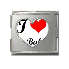 I-love-my-bulldog Mega Link Heart Italian Charm (18mm)