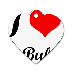 I-love-my-bulldog Dog Tag Heart (one Side)