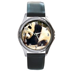 Giant Panda National Zoo Round Metal Watch by rainbowberry