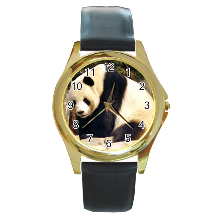 Giant Panda National Zoo Round Gold Metal Watch