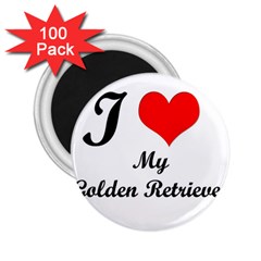 I Love My Golden Retriever 2 25  Magnet (100 Pack) 