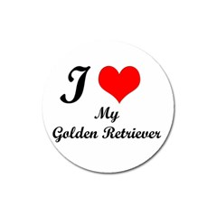 I Love My Golden Retriever Magnet 3  (round)