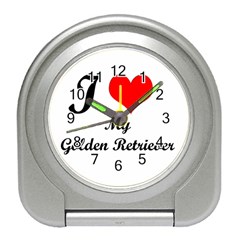 I Love My Golden Retriever Travel Alarm Clock by ArtsCafecom3