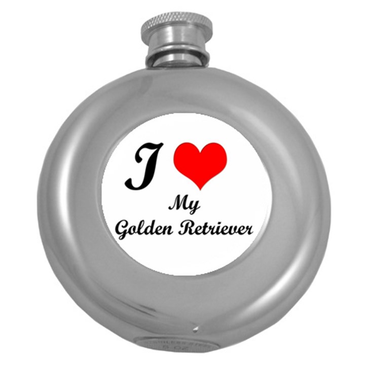 I Love My Golden Retriever Hip Flask (5 oz)