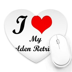 I Love My Golden Retriever Mousepad (heart) by ArtsCafecom3