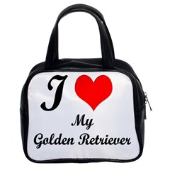 I Love My Golden Retriever Classic Handbag (two Sides) by ArtsCafecom3