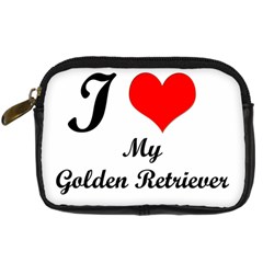 I Love My Golden Retriever Digital Camera Leather Case