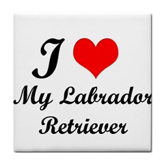 I Love My Labrador Retriever Tile Coaster by ArtsCafecom3