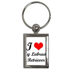 I Love My Labrador Retriever Key Chain (rectangle) by ArtsCafecom3