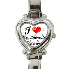 I Love My Labrador Retriever Heart Italian Charm Watch by ArtsCafecom3