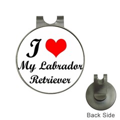 I Love My Labrador Retriever Golf Ball Marker Hat Clip by ArtsCafecom3