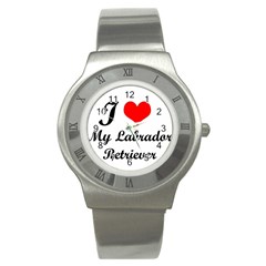 I Love My Labrador Retriever Stainless Steel Watch