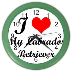 I Love My Labrador Retriever Color Wall Clock