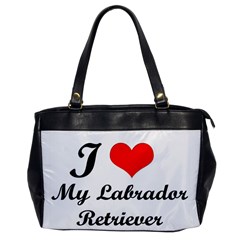 I Love My Labrador Retriever Oversize Office Handbag (one Side) by ArtsCafecom3