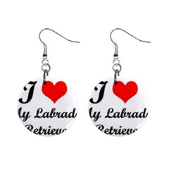 I Love My Labrador Retriever 1  Button Earrings by swimsuitscccc