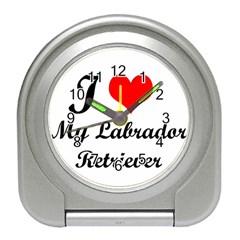 I Love My Labrador Retriever Travel Alarm Clock by swimsuitscccc