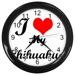 I Love My Chihuahua Wall Clock (black) by CowCowDemo