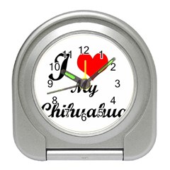 I Love My Chihuahua Travel Alarm Clock by CowCowDemo