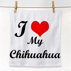 I Love My Chihuahua Face Towel by CowCowDemo