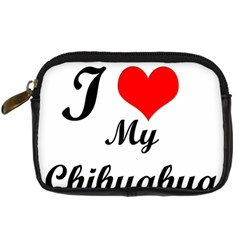 I Love My Chihuahua Digital Camera Leather Case by CowCowDemo