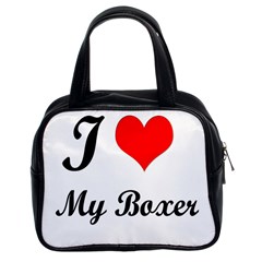 I Love My Boxer Classic Handbag (two Sides)