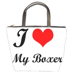 I Love My Boxer Bucket Bag