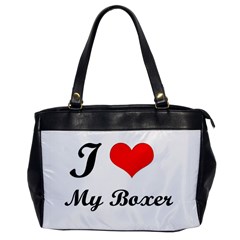 I Love My Boxer Oversize Office Handbag (one Side) by CowCowDemo