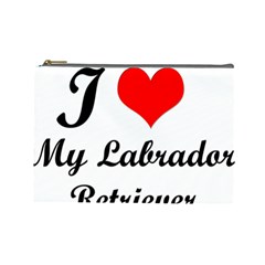 I Love My Labrador Retriever Cosmetic Bag (large) by CowCowDemo