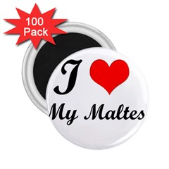 I Love My Maltese 2 25  Magnet (100 Pack) 